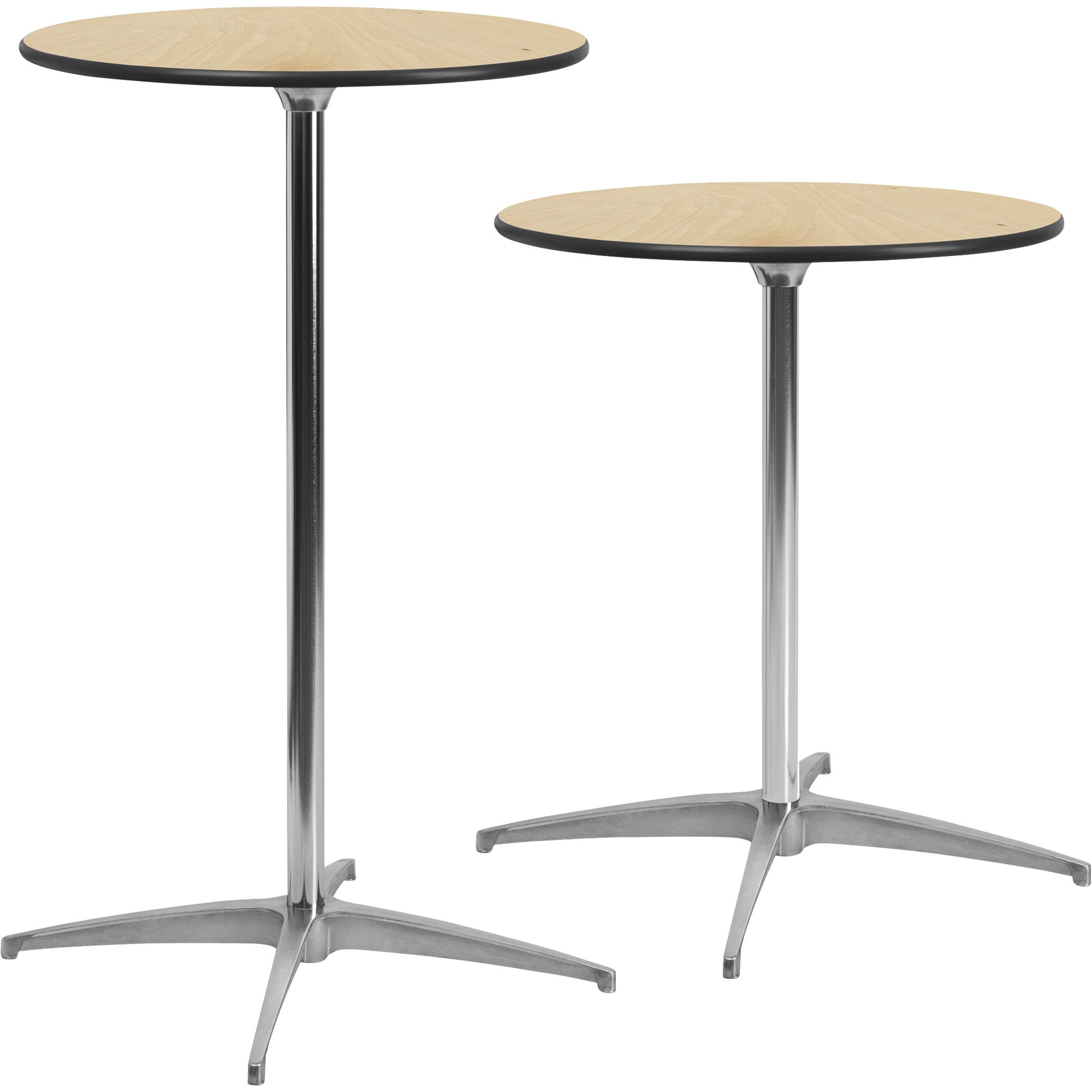 Flash Furniture Round Birchwood Pub Table with 2 Columns